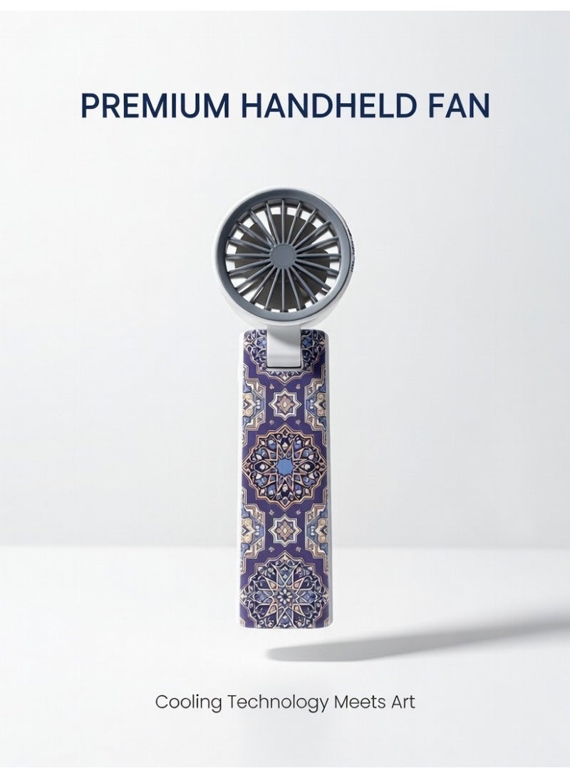 Arabic Pattern Design Strong Wind Handheld Fan - Image 1