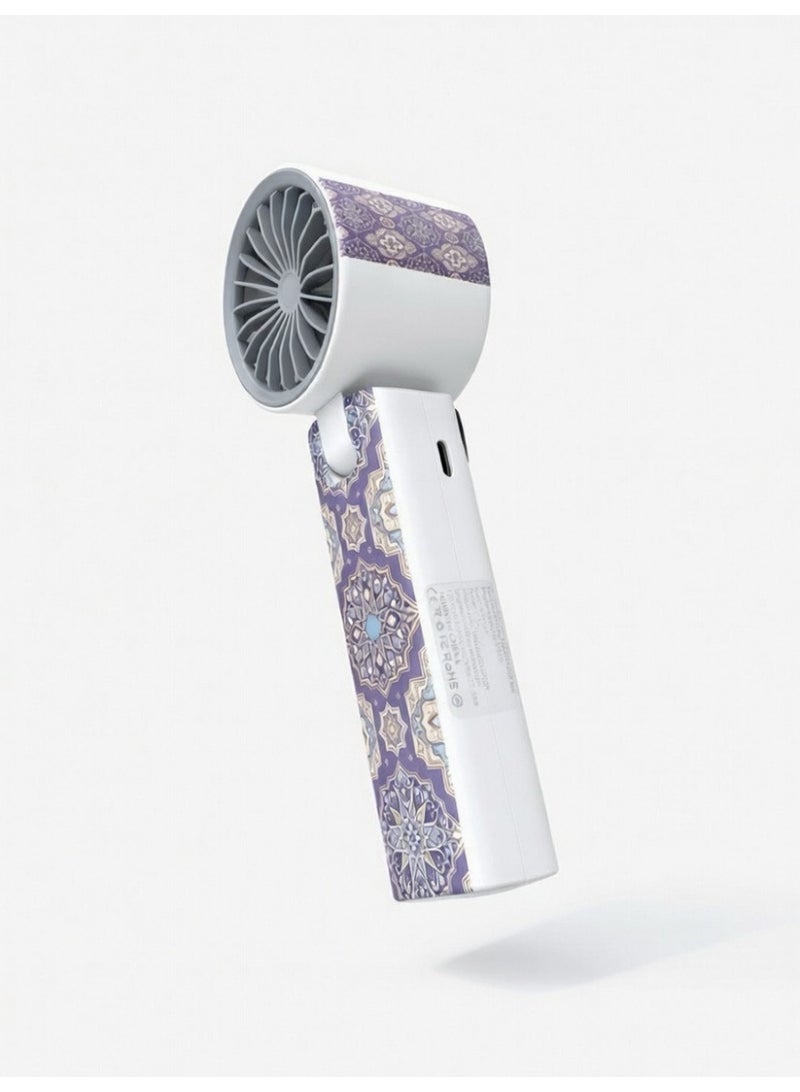Arabic Pattern Design Strong Wind Handheld Fan - Image 3