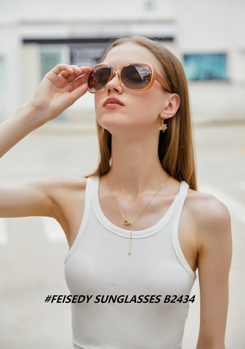 FEISEDY FEISEDY Fashion Oversized Polarized Women Sunglasses TAC Lenses B2434  - Image 3