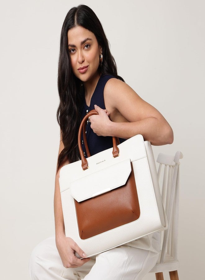 Fastrack PowerPlay laptop Tote | Women’s Faux-Leather laptop Tote Bag | 15'' Padded Laptop Section, Center Zip Compartment & External Quick-Access Pockets - Image 2