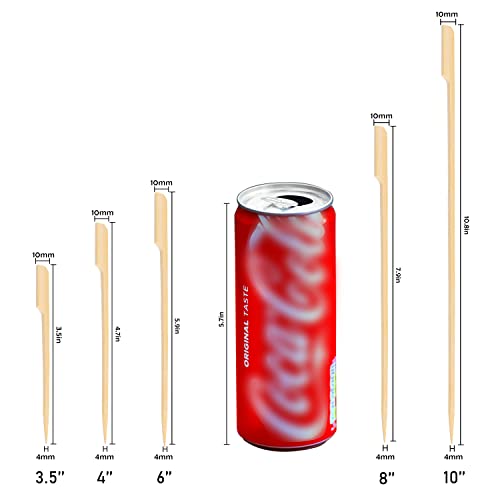 MOLFUJ 10 Inch Bamboo Skewers 100PCS Food Appetizer Toothpicks Wide Flat Paddle Bamboo Wood Picks for Cocktail, Marshmallow, Fruit, Grilling, Drink, BBQ, Barbecue, Yakitori Chicken, Fondue, Roasting - Image 3