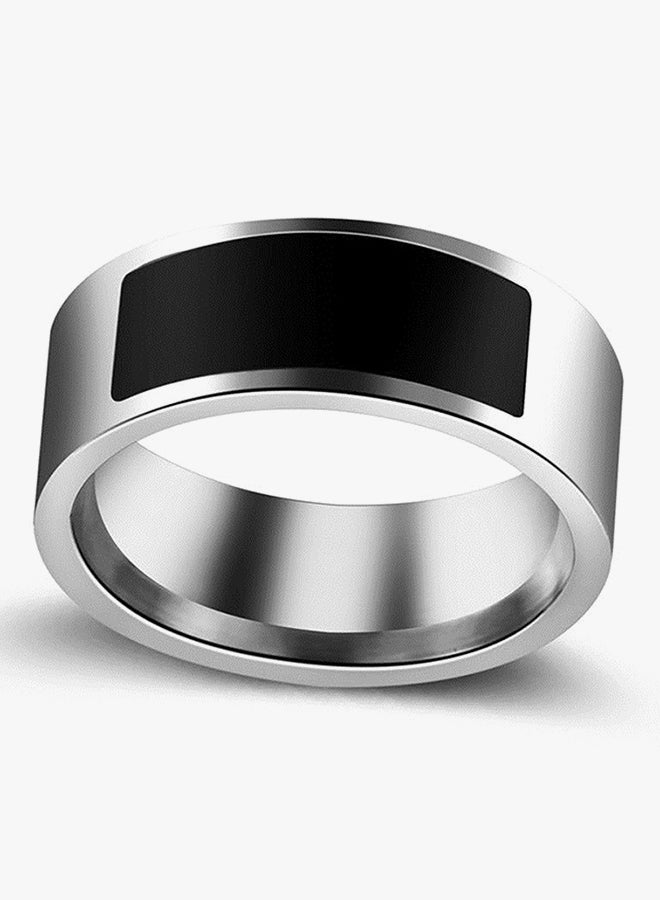 Voberry Multifunctional NFC Digital Ring (Size - 10) Silver/Black - Image 4