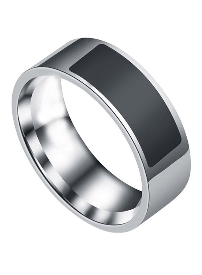 Voberry Multifunctional NFC Digital Ring (Size - 10) Silver/Black - Image 1
