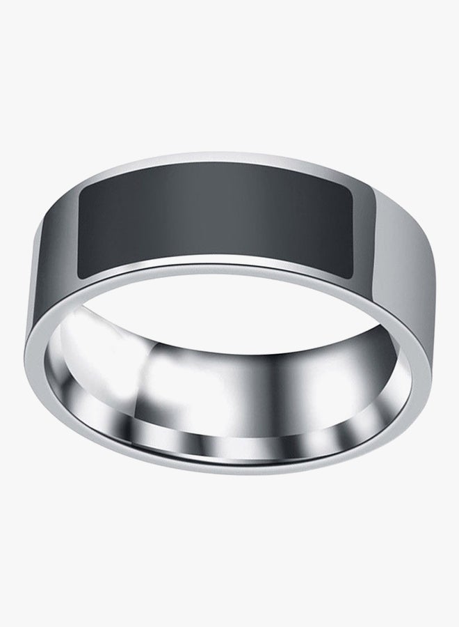 Voberry Multifunctional NFC Digital Ring (Size - 10) Silver/Black - Image 2
