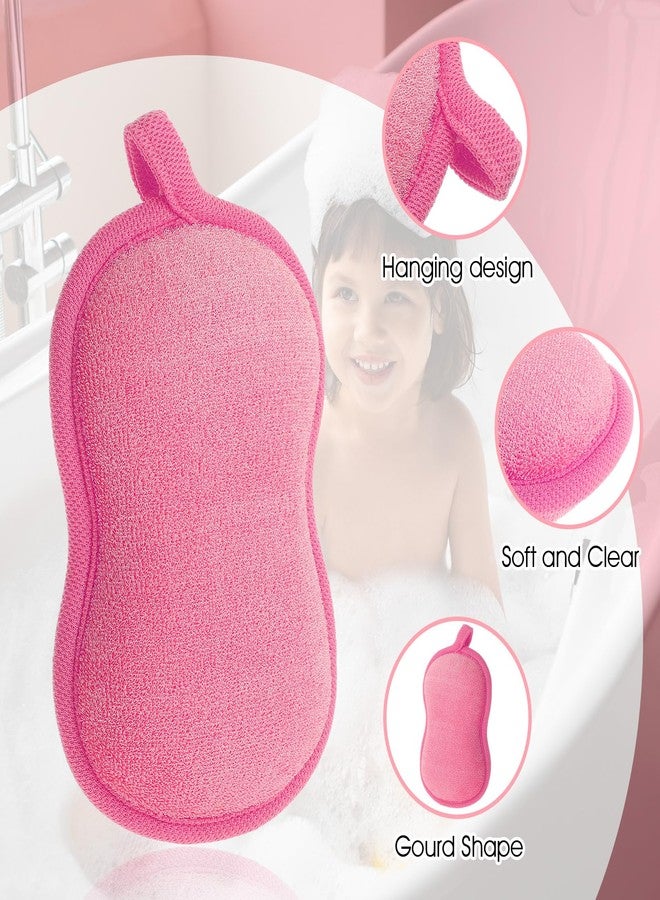 Hpmjz 2Pcs Baby Bath Sponge Shower Sponge Soft Absorbent Exfoliating Wash Soap Kids Loofah Gentleness Comfort Bathing Tool for Infants Men Women Body All Skin Type (Purple; Pink) - Image 3
