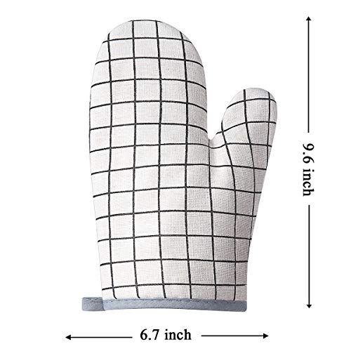 Win Change Oven Mitts and Potholders BBQ Gloves-Oven Mitts and Pot Holders with Recycled Infill Silicone Non-Slip Cooking Gloves for Cooking Baking Grilling (4-Piece Set) (White) - Image 4