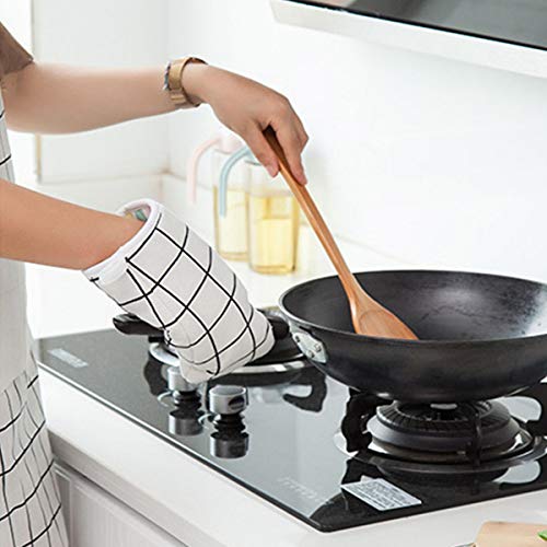 Win Change Oven Mitts and Potholders BBQ Gloves-Oven Mitts and Pot Holders with Recycled Infill Silicone Non-Slip Cooking Gloves for Cooking Baking Grilling (4-Piece Set) (White) - Image 3