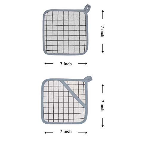 Win Change Oven Mitts and Potholders BBQ Gloves-Oven Mitts and Pot Holders with Recycled Infill Silicone Non-Slip Cooking Gloves for Cooking Baking Grilling (4-Piece Set) (White) - Image 5