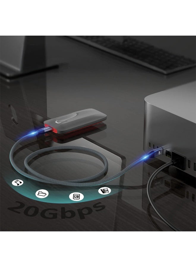 Mowsil USB4 Cable 5M – 20Gbps USB-C to USB-C Cable, 100W PD,4K@60Hz / 8K@30Hz Video, Aluminum Alloy Shell, Nylon Braided, Thunderbolt 3/4 Compatible for Laptops, Tablets and Monitors - Image 3