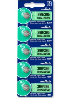 muRATA Murata 395 SR927SW Battery 1.55V Watch Button Cell Made in Japan - 5 Batteries 