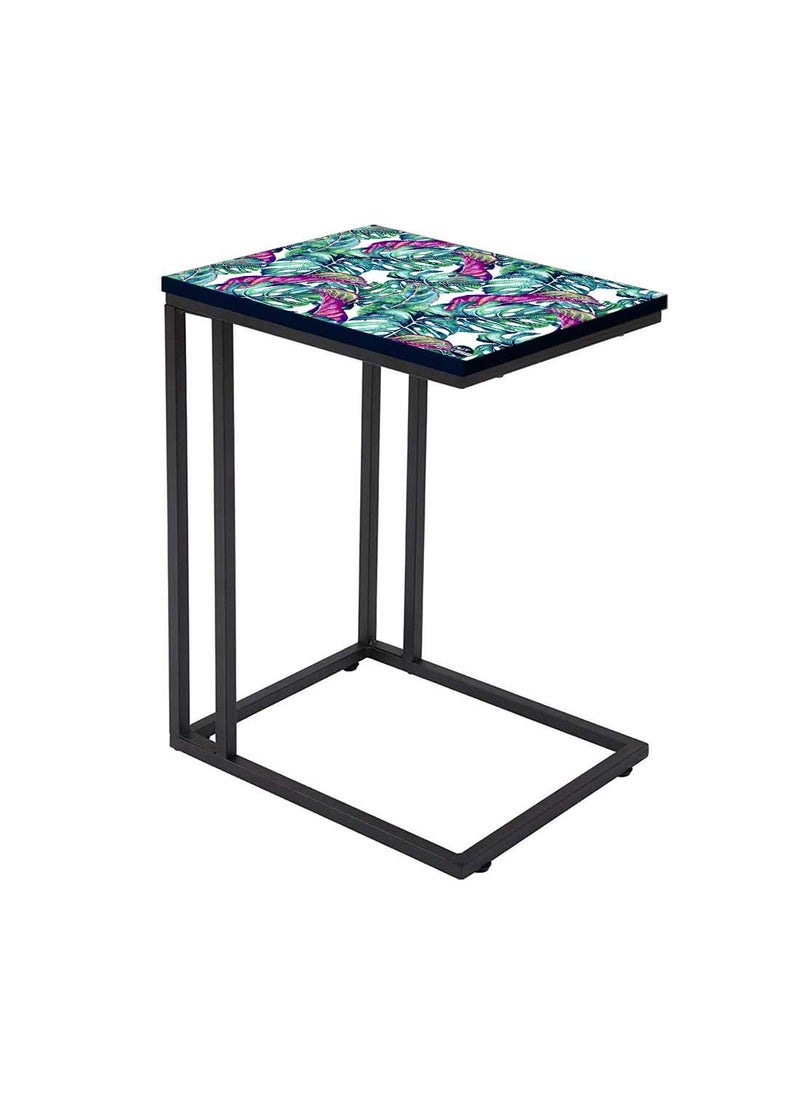 Nutcase Nutcase Design C Shaped Side Table for Laptop Work on Sofa CouchStudy Breakfast Snack Serving End Tables for Living Room Bedroom Tropical Leaf  - Image 1