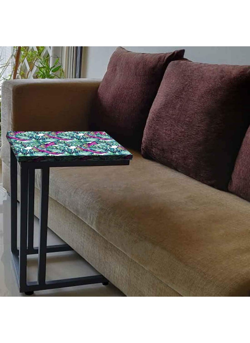 Nutcase Nutcase Design C Shaped Side Table for Laptop Work on Sofa CouchStudy Breakfast Snack Serving End Tables for Living Room Bedroom Tropical Leaf  - Image 2