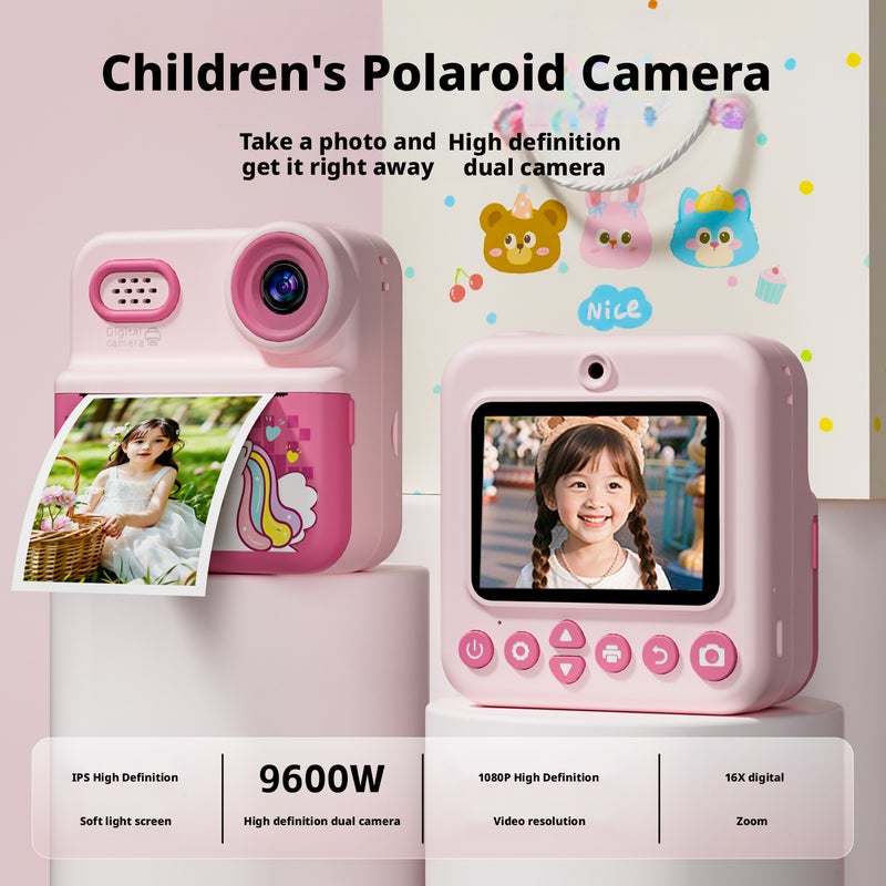 Children Instant Print Camera with Photo and Video Recording - Image 1