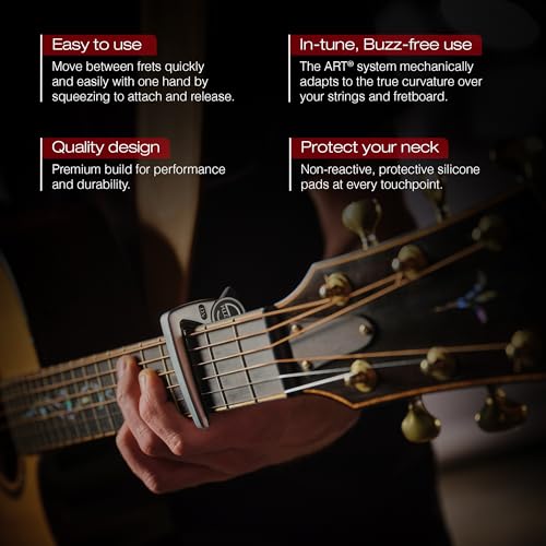 G7th Performance 3 Guitar Capo - Steel String Silver - 52mm - Adaptive Radius Technology, Precise Tuning, Unique Tension Control for Easy One-Handed Use - 6 String Acoustic and Electric Guitars - Image 3