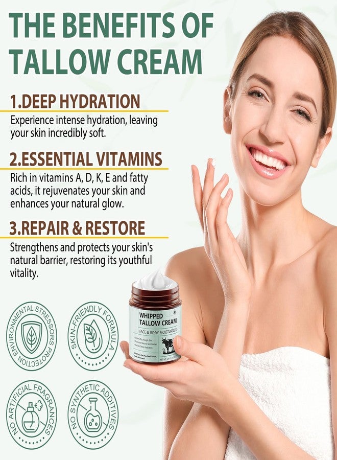 Rulviou 4.2oz Grass Fed Beef Tallow for Women and Girls, Organic Grass Fed and Finished Tallow For Skin - Face & Body(Unscented - Image 2