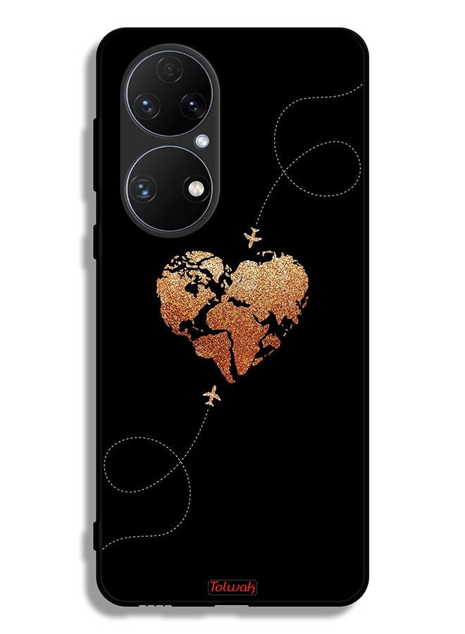 Tolwak Huawei P50 Protective Case Cover Airplanes Touching Heart - Image 2