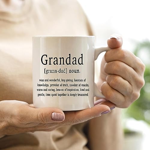 QASHWEY Grandpa Mug Grandpa Coffee Mug GrandpaGifts from Grandchildren Grandad Grandfather Gift GrandpaBirthday Coffee Cups Ceramic 11oz Grandad Definition Tea Cup - Image 3
