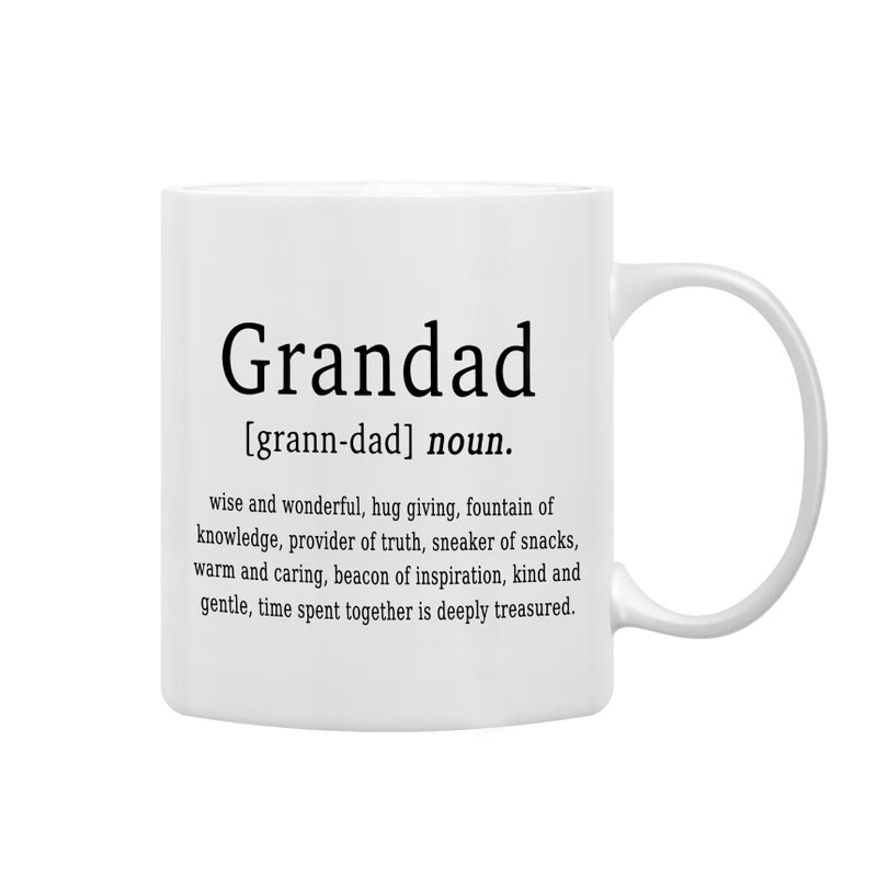 QASHWEY Grandpa Mug Grandpa Coffee Mug GrandpaGifts from Grandchildren Grandad Grandfather Gift GrandpaBirthday Coffee Cups Ceramic 11oz Grandad Definition Tea Cup - Image 2