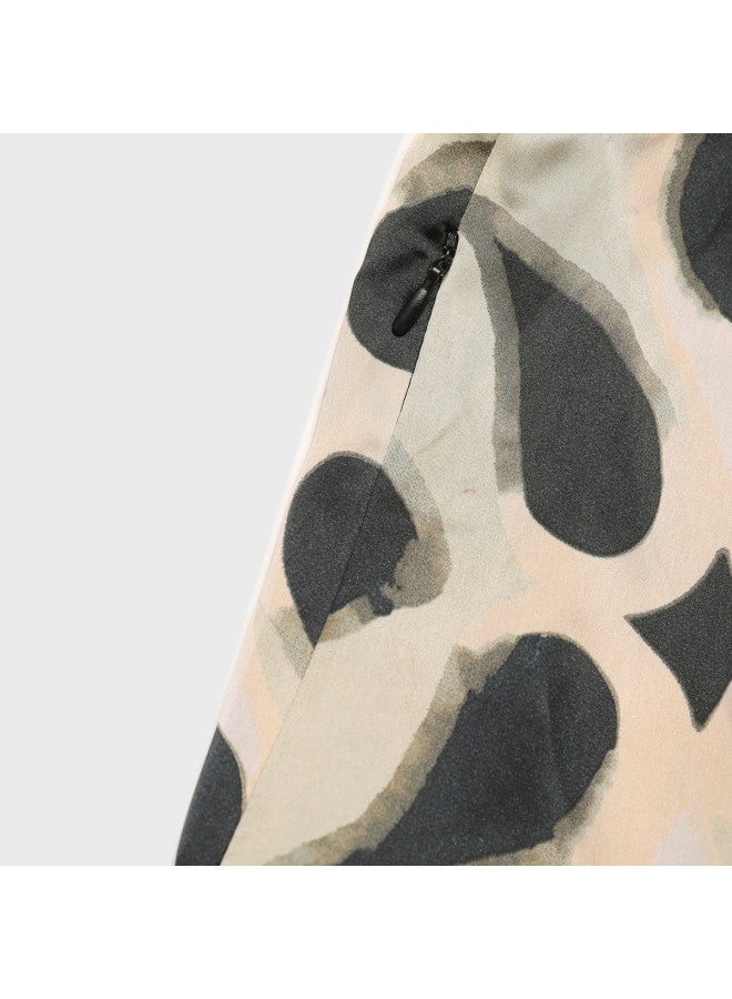 Zara french High-end Silky Lightweight Color-block Print Collar Long Sleeve Shirt Dress - Image 4