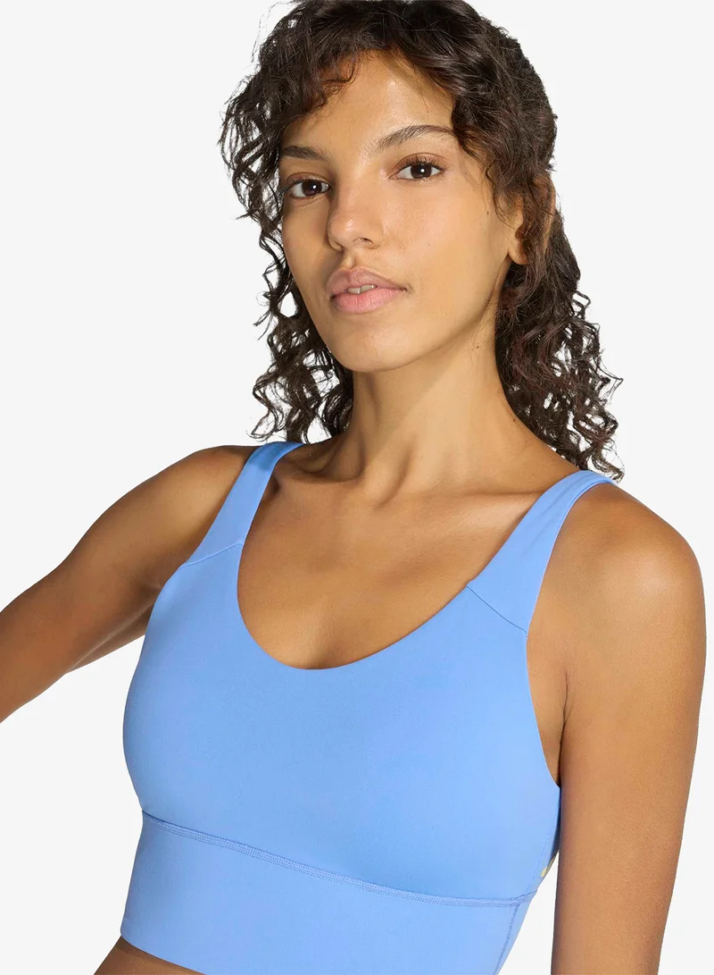 Adidas BLUE FUSION S23 3 Stripes Studio All Me Light Support Bra for Women | Best Price UAE