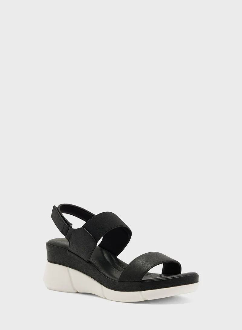 Vincci Multi Strap Mid Heel Wedge Sandals