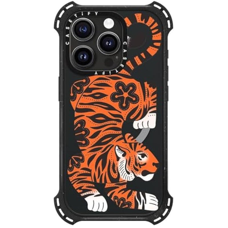 Casetify Bounce iPhone 15 Pro Case 【6X Military Grade Drop Tested / 21.3ft Drop Protection/Compatible with Magsafe】 - Fierce Tiger - Triple Black - Image 4