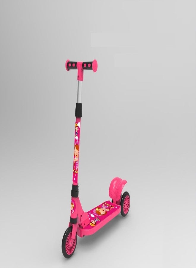 NOJTI سكوتر NOJTI Rider Pro Kick Scooter بعجلات عريضة من البولي يوريثان مزودة بإضاءة LED | سكوتر تزلج ثلاثي العجلات للأولاد والبنات من عمر سنتين إلى 12 سنة | ارتفاع قابل للتعديل بخمسة مستويات، وتصميم سهل الطي (وردي) - Image 1