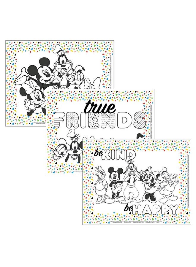 J.L. Childress Disney Baby by J.L. Childress Disposable ColorMe Placemats - Paper Stick-On Placemats with Coloring Fun, Airplane Tray Table Cover - Pack of 24  - Image 1