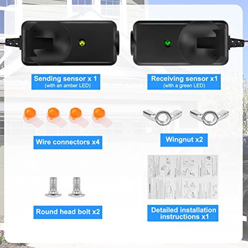 FEITON Garage Door Sensor Beam Eyes, Garage Door Safety Sensor Replacement Parts Compatible with Liftmaster/Sears/Craftsman After 1997 (41A5034, 801CB-P) No Bracket - Image 3