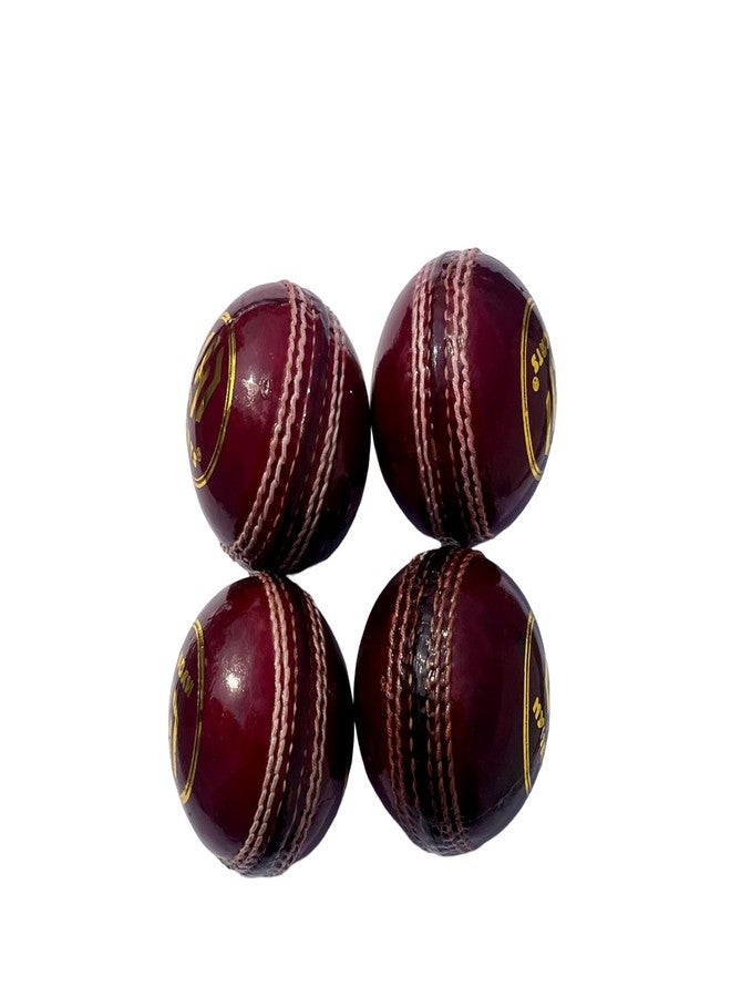 HYORTS Senior Official Hard & Seasoned 4 Pieces Leather Cricket Balls for Practice A Grade Handstitched Pack of 4 - Image 2