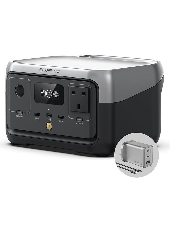 ECOFLOW Portable Power Station RIVER 2, 256Wh LiFeP04 Battery/ 1 Hour Fast Charging, Up To 600W Output, Solar Generator for Outdoor Camping/RVs/Home Use - Image 1