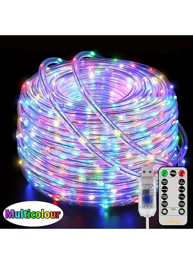 393.7 بوصة 100 مصباح LED شريط إضاءة دافئ أبيض مع جهاز تحكم عن بعد لتزيين حفلات الأعياد - Image 2