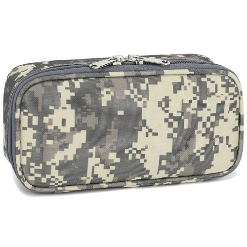 FlowFly Large Capacity Pencil Case for Kids, Boys & Girls – Zippered Multi-Functional Pen Pouch, Soft & Portable Pencil Bag for School, Teens, Students, Digital Camo - Image 1