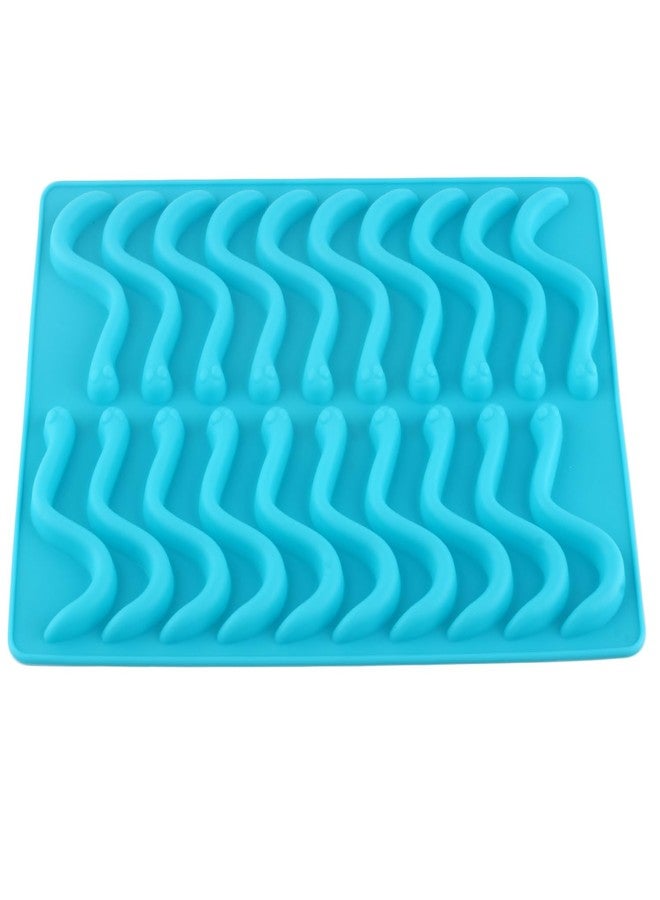 YIMINGMOLD قوالب سيليكون على شكل ديدان حلوى جيلاتينية من YIMINGMOLD، تحتوي على 20 تجويفًا، مع قطارة واحدة، لصنع حلوى جيلاتينية من الشوكولاتة. - Image 5