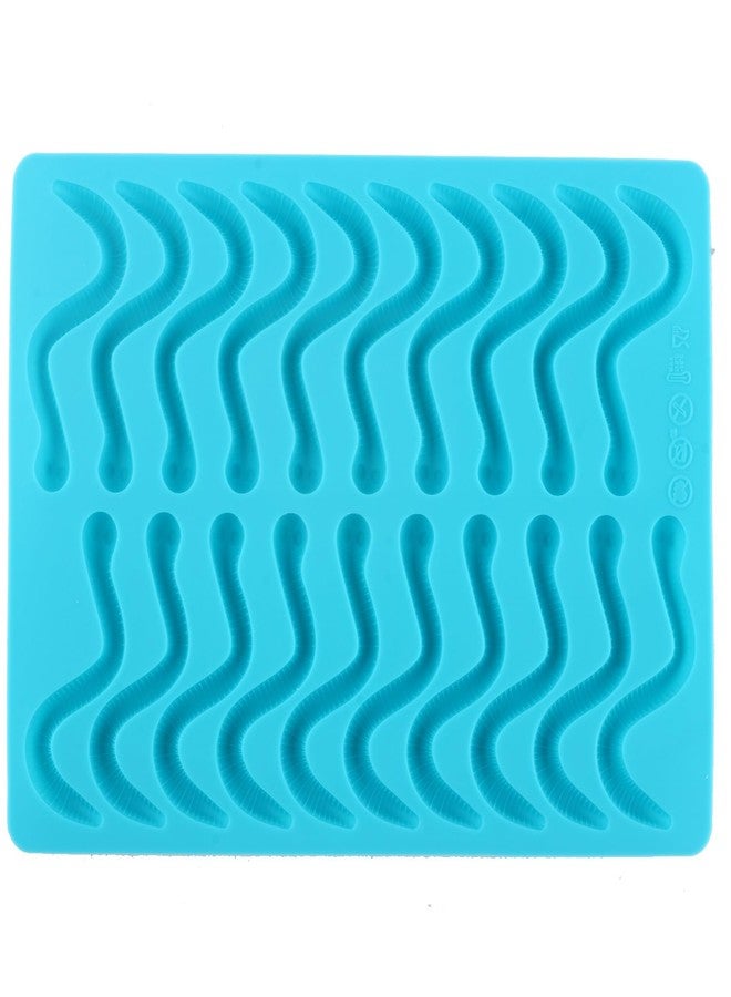 YIMINGMOLD قوالب سيليكون على شكل ديدان حلوى جيلاتينية من YIMINGMOLD، تحتوي على 20 تجويفًا، مع قطارة واحدة، لصنع حلوى جيلاتينية من الشوكولاتة. - Image 4
