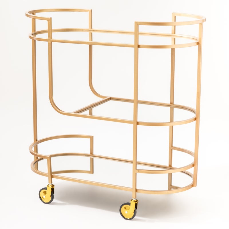 Homez serving trolley 3 tier in gold 80*39*82cm - Image 1
