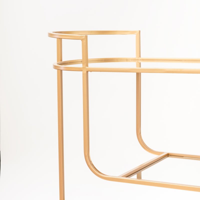 Homez serving trolley 3 tier in gold 80*39*82cm - Image 2