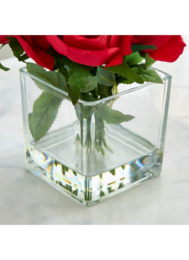 Home Box Liara Rose Buds Arrangement with Still Water in Glass Pot 30 cm  - Image 3