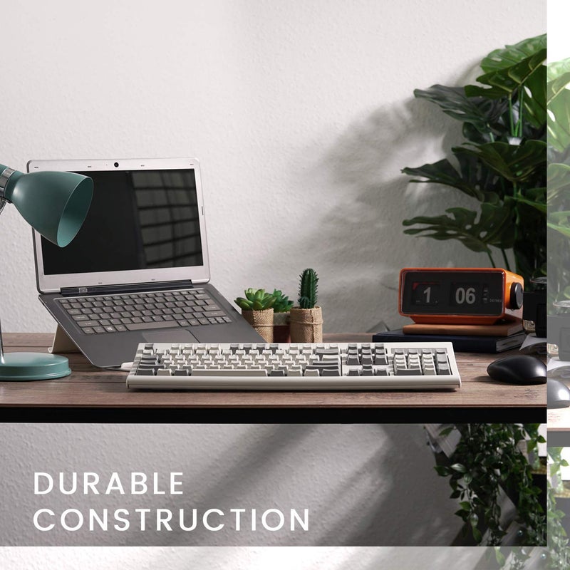 Perixx PERIBOARD-106M, Wired Performance Full-Size USB Keyboard, Curved Ergonomic Keys, Classic Retro Gray/White Color, US English Layout - Image 5