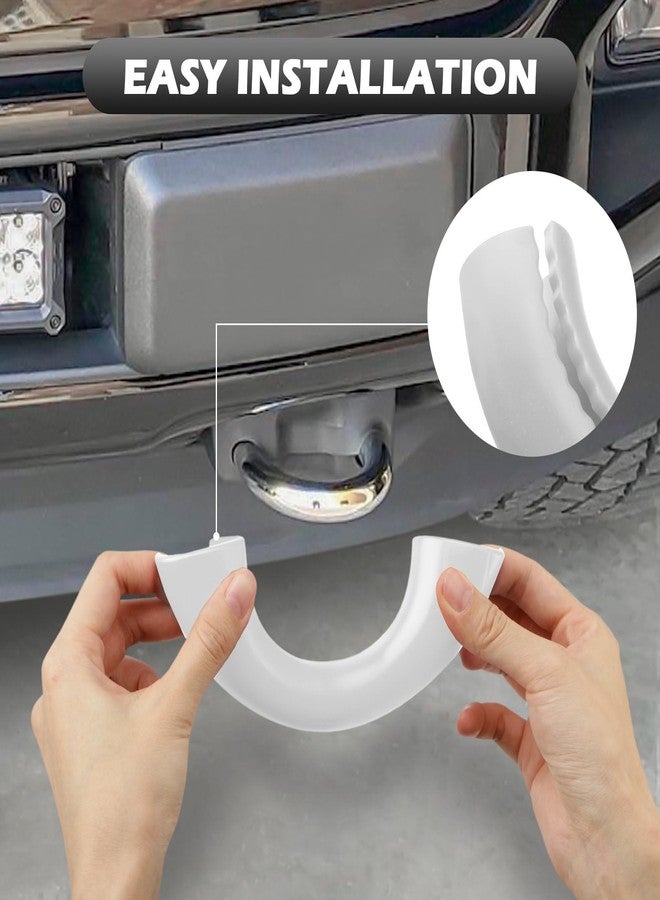 TECHPICCO Tow Hooks Covers for Ford F150 2004-2025 Bronco Base/Big Bend/Outer Banks 2021-2025 Compatible with Toyota Tundra Accessories 2017-2021 (White) - Image 4