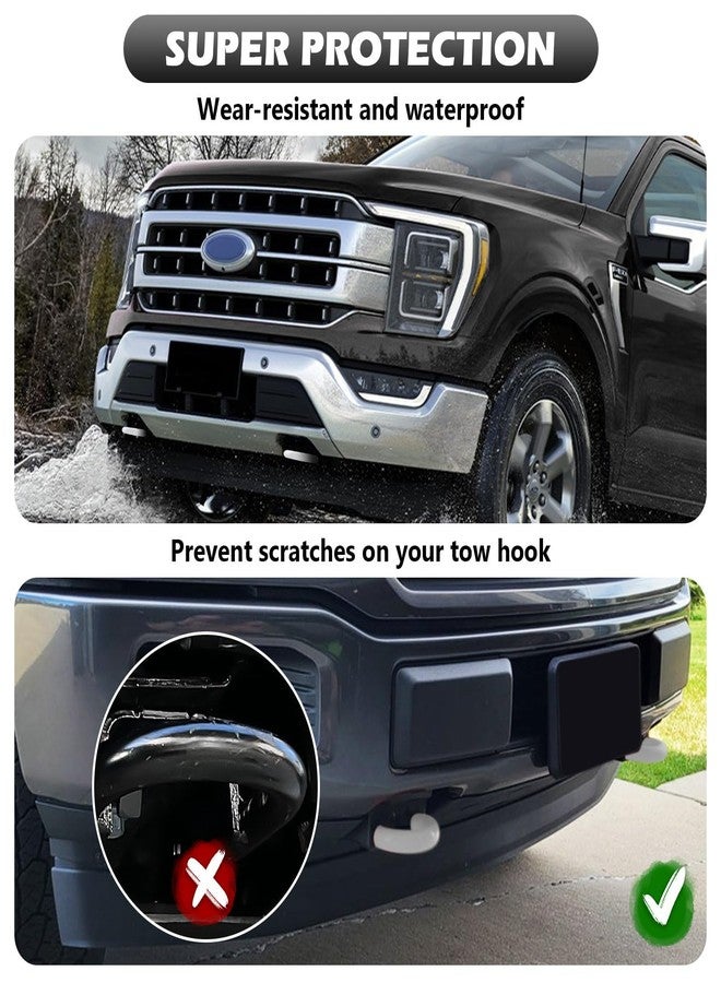 TECHPICCO Tow Hooks Covers for Ford F150 2004-2025 Bronco Base/Big Bend/Outer Banks 2021-2025 Compatible with Toyota Tundra Accessories 2017-2021 (White) - Image 5