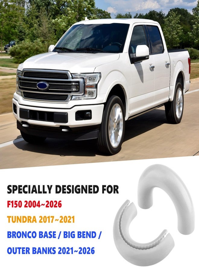 TECHPICCO Tow Hooks Covers for Ford F150 2004-2025 Bronco Base/Big Bend/Outer Banks 2021-2025 Compatible with Toyota Tundra Accessories 2017-2021 (White) - Image 2