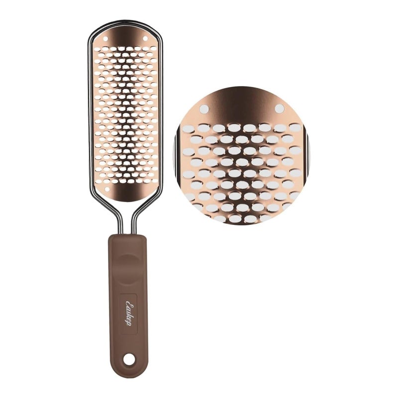 Easkep Foot File Foot Scrubber Pedicure - Callus Remover for Feet Easkep Professional Grater Rasp Foot Scraper Corns Callous Removers Cracked Dead Skin Remover for Dry and Wet Feet (Golden) - Image 1