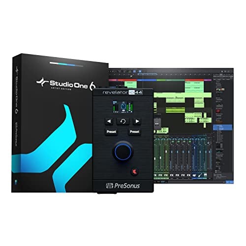 PreSonus Revelator io44 USBC Audio Interface for music production and streaming with builtin mixer and easytouse effects presets plus Studio One DAW Recording Software
