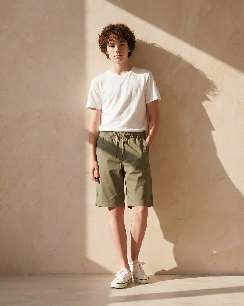 Redtag Senior Boys Olive Shorts
