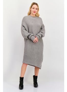 Black Tape Women Knitted Sweater Dress, Grey  - Image 1