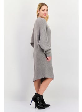 Black Tape Women Knitted Sweater Dress, Grey  - Image 3