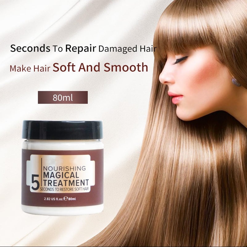 nvyue Magical Keratin Treatment Mask, Advanced Molecular Roots Conditioner for Dry & Damaged Hair, 5 Seconds Restore Soft Hair (80ml) - Image 2