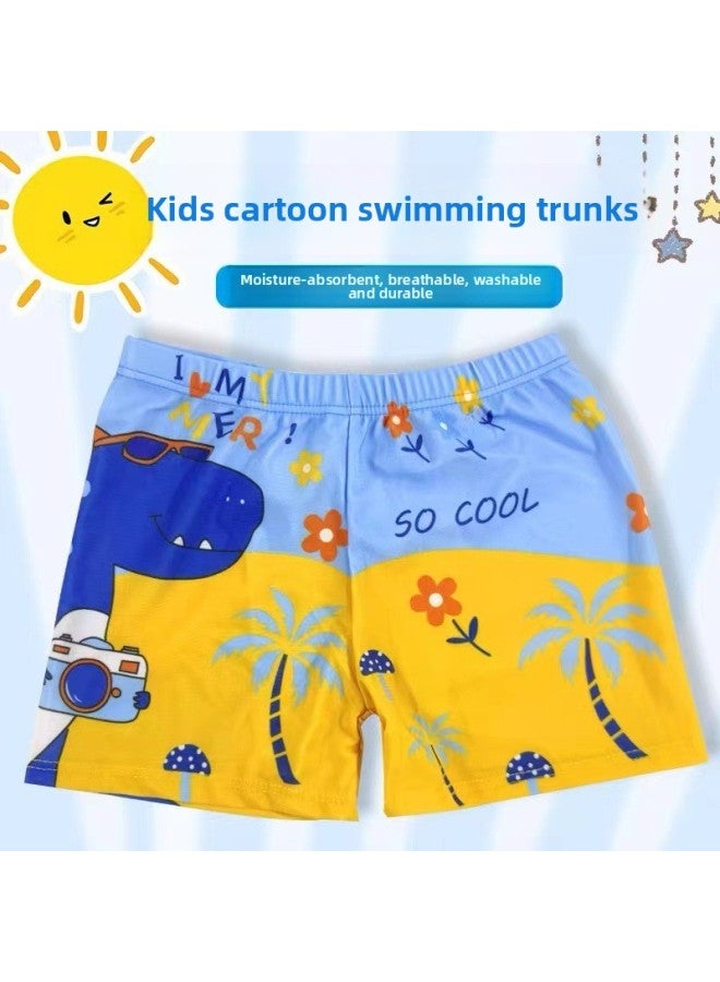 Loquat Boys' Swimming Trunks Children's Cartoon Printed Quick-drying Boxers Breathable Summer Professional Swimming Trunks For Students And Teenagers-Color:101-3 Boys' Swimming Trunks Camera Dinosaur- - Image 1