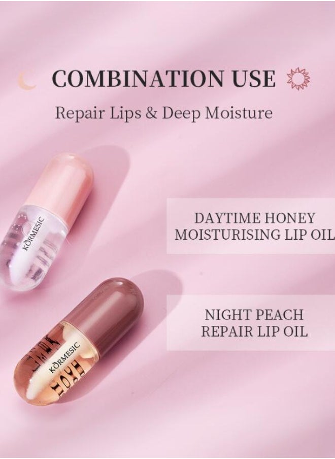 Kormesic Lip Oil Day and Night Two-piece Lip Care Kit Removes dead skin and leaves lips soft and supple  - Image 2